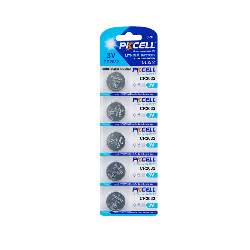 5Pcs PKCELL CR2032 CR 2032 Battery 3V Lithium Battery For Watch computer Remote Control Calculator button cell coin battery