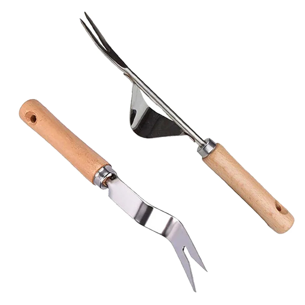 

2pcs Stylish Helpful Practical Portable Weeding Shovels Lawn Weeders Stainless Steel Weed Extractors