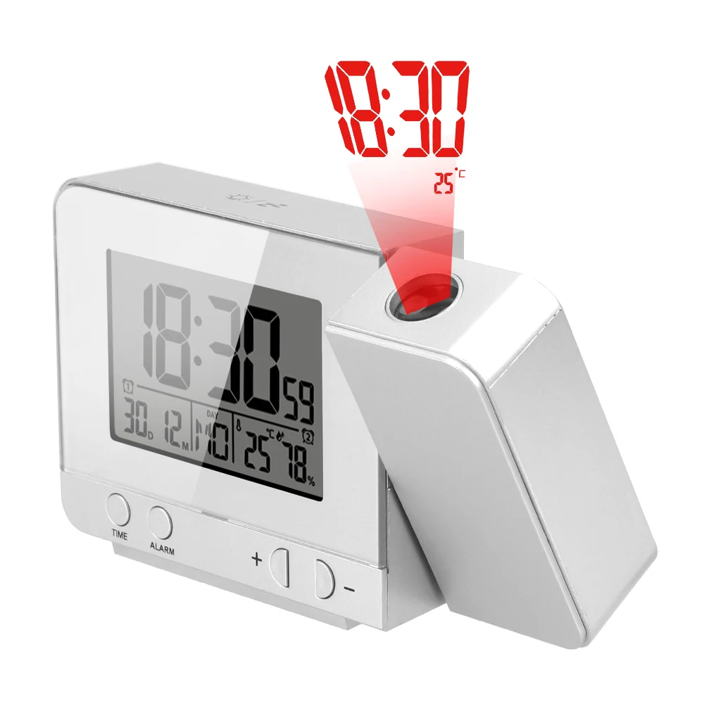 

Digital Date Snooze Function Projection Alarm Clock Home Decoration Desk Table Led Clock Indoor Temperature Humidity
