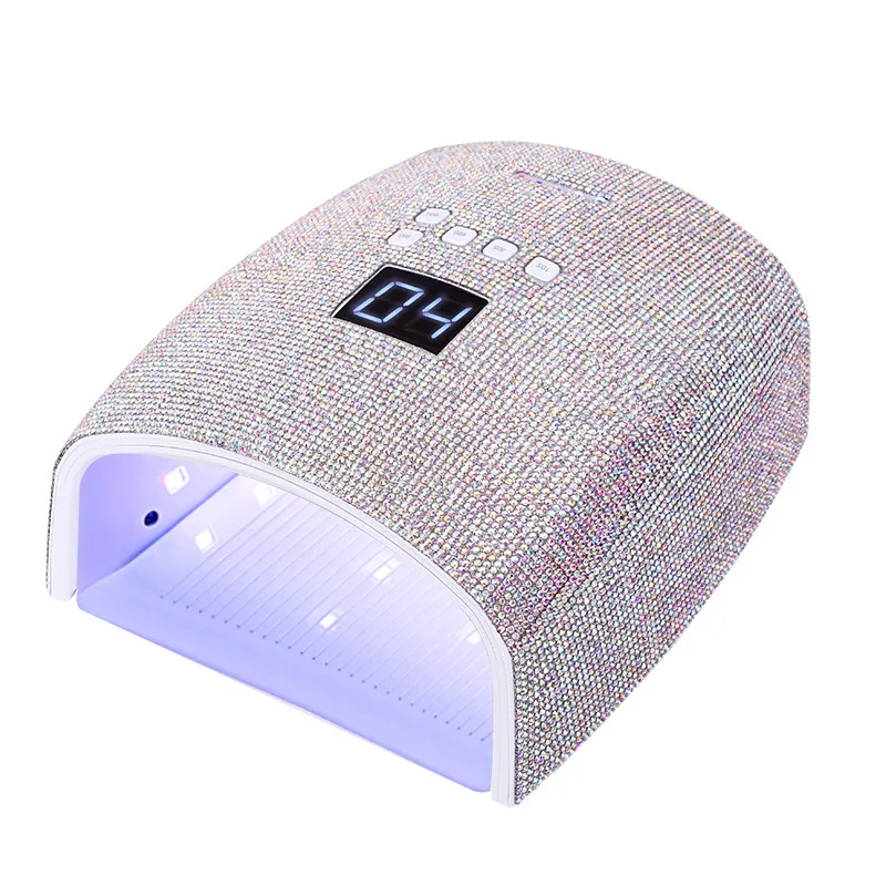 

Luxury Rechargeable Nail Lamp with Rhinestones Cordless Nail Dryer Pedicure Machine UV Light for Nails Glitter Nail UV LED Lamp