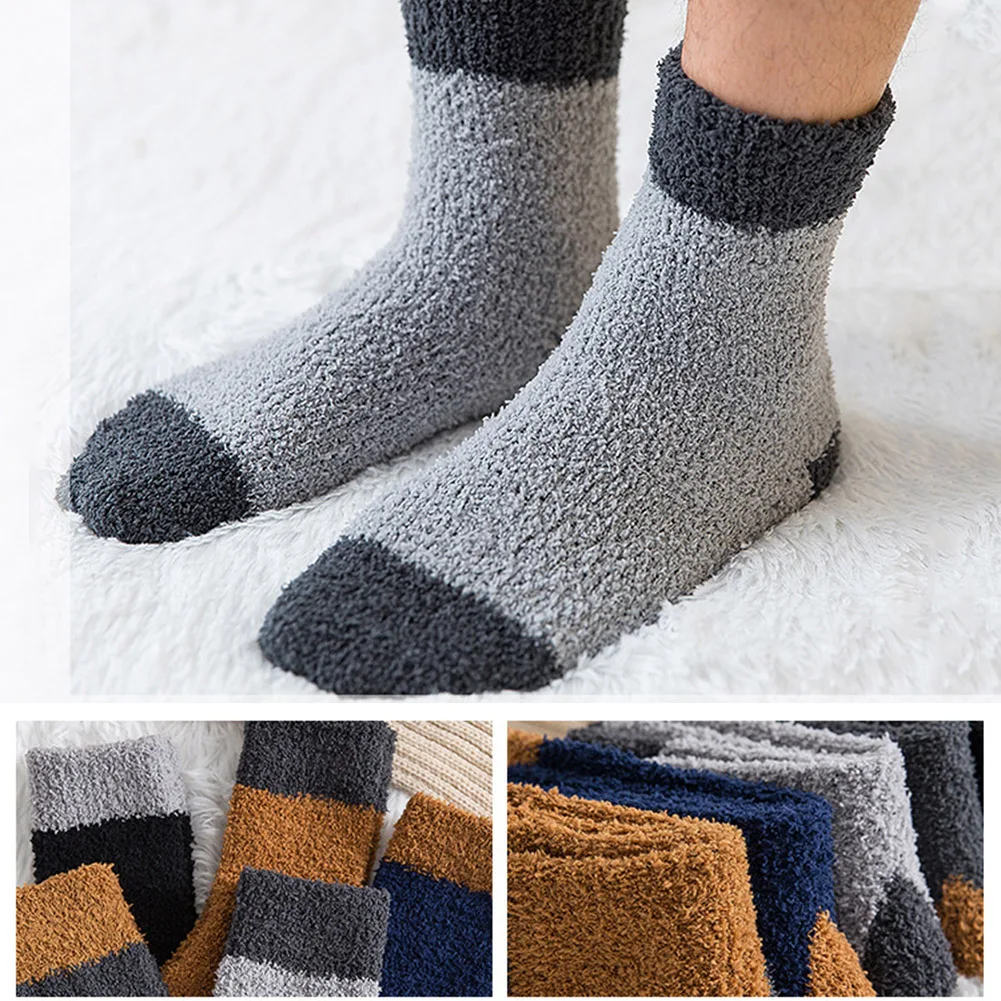 

Men Soft Fluffy Socks Thicken Elastic Coral Velvet Winter Warm Home Indoor Floor Terry Towel Fuzzy Sock Mens Male Meias