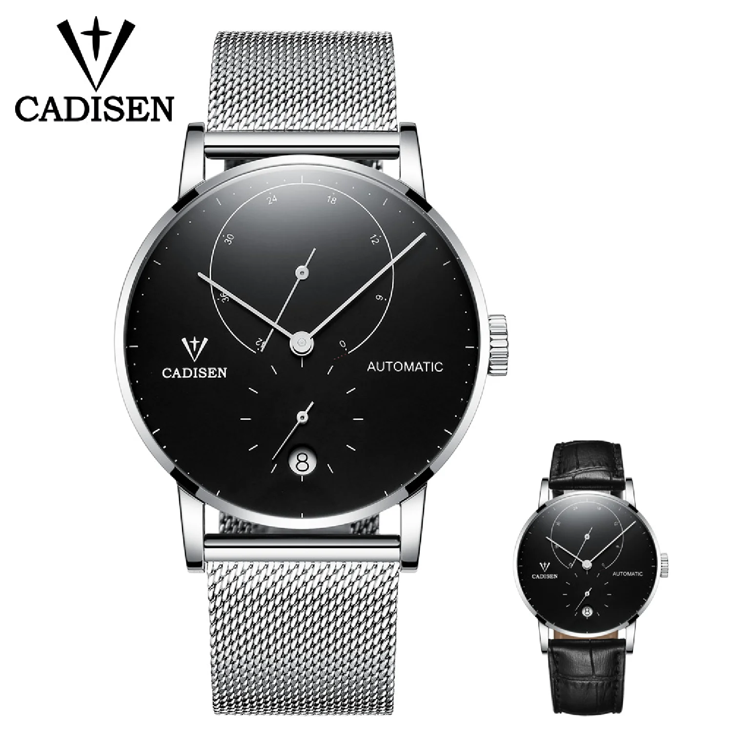 

CADISEN Men Watches Set Automatic Mechanical Watch Fashion Clock Male Stainless Steel Waterproof Watch Men Relogio Masculino
