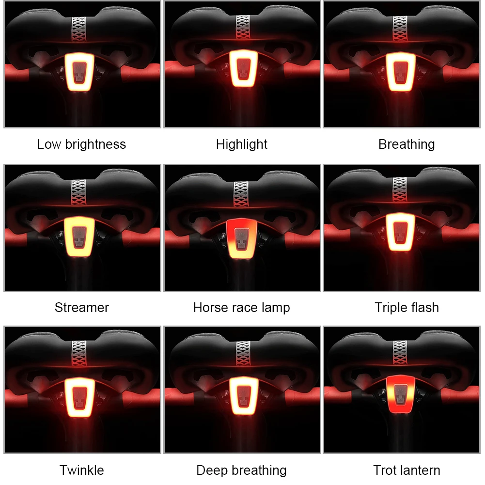 WEST BIKING Bicycle Seat Taillight USB LED Safety Warning Night Riding Rear Lamp Stop Brake Flashlight MTB Road Bike Accessories |