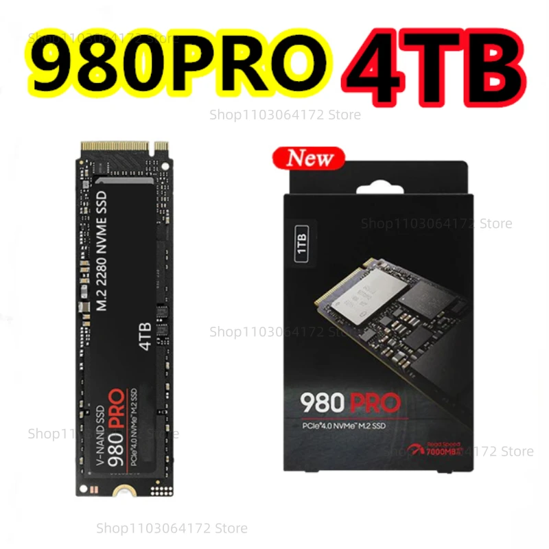 

980 Pro NVMe SSD PCIe 4.0X4 M.2 2280 1TB 2TB 4TB Internal Solid State Drive Hard Disk for Laptop Mini PC Gaming Computer/PS5