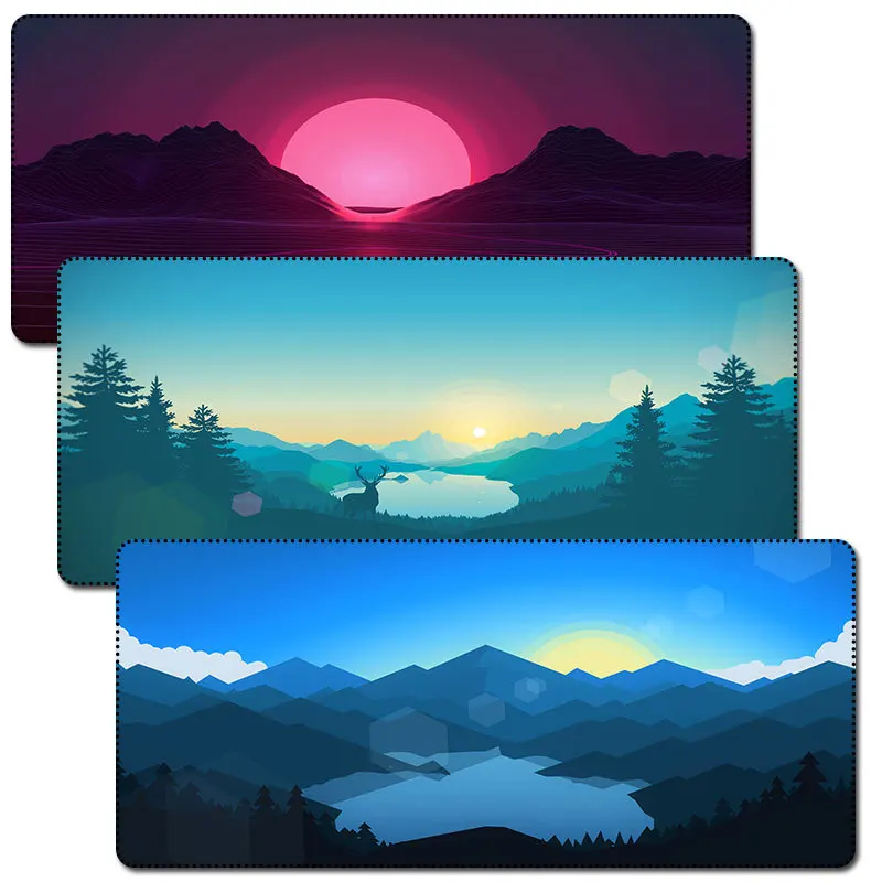 

80x30cm Simple Landscape Mouse Pad Lock Edge Game Desk Pad Computer Gift Desk Pad Kawaii Mouse Pad Deskpad Home Decor Desk Mats
