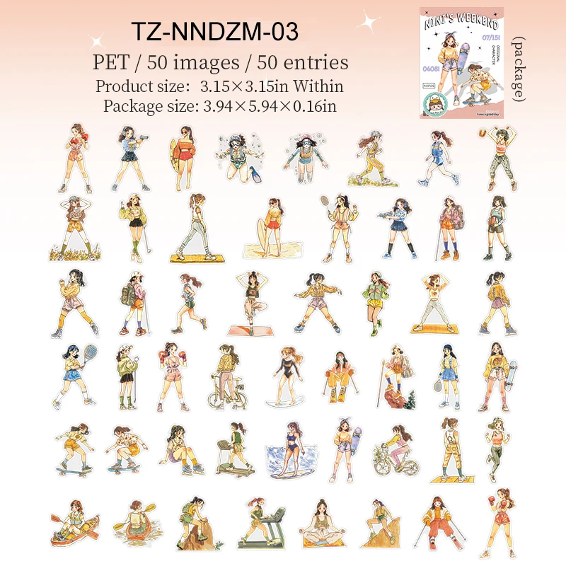 

Набор стикеров JIANWU Nini's Weekend Series