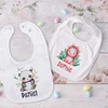 Personalised Baby Bibs Custom Animal with Name Boy Girl Cotton Bib Newborn Saliva Towel Dino Panda Print Bib Infant Shower Gifts 1