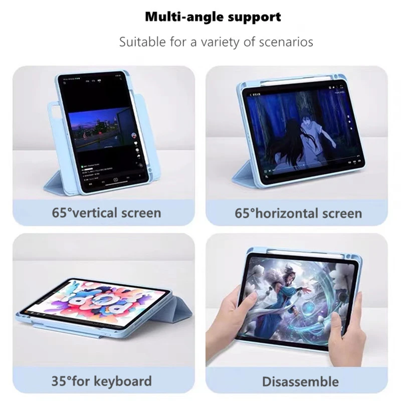 Для iPad Air 6 11 дюймов вращающийся на 2024 градусов со съемной магнитной искусственной