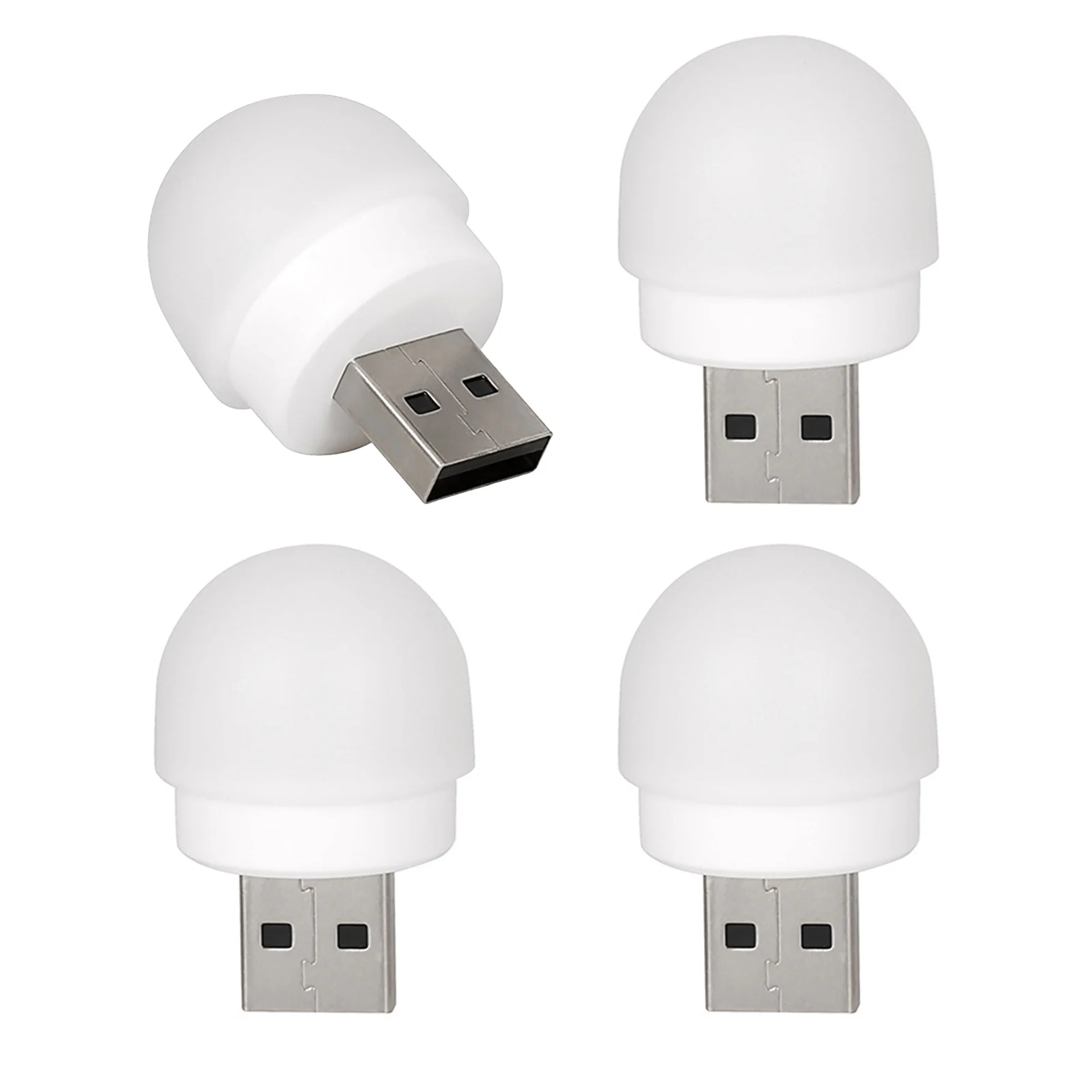

4pcs/pack Atmosphere Bathroom USB Plug In Compact LED Bulb Mini Portable Night Light Eye Protection Car Emergency Nursery