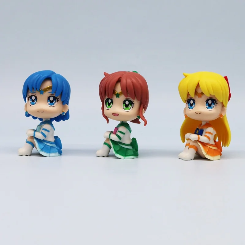 Новые аниме Сейлор Мун Мини-фигурки Цукино Усаги Чибиusa Kino Макото Q Версия Сидящая