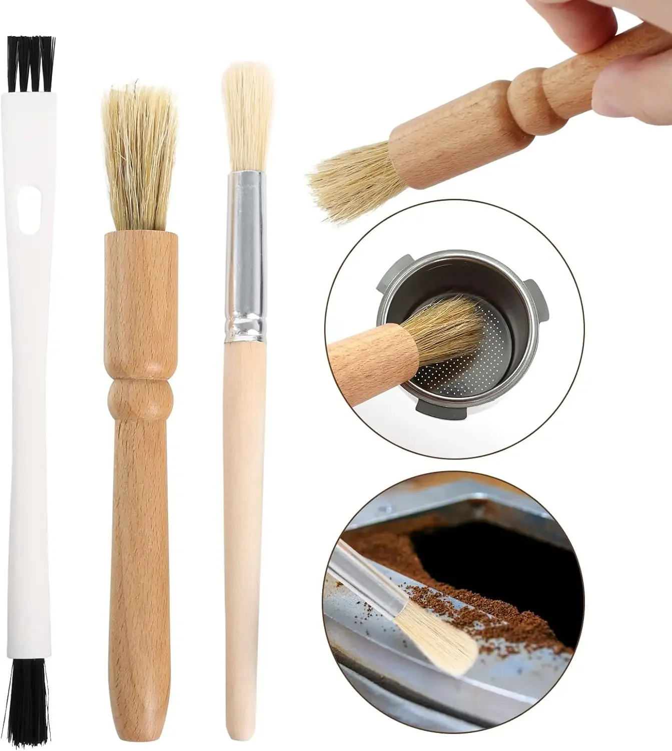 Набор кофейных кистей многоразовый семейный набор включает деревянную