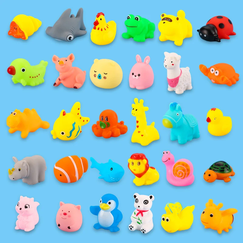 

Baby Bath Toy Cute Animal Soft Rubber Floating Squeeze Sound Swimming Bathroom Bathtub Water Educational Toys for Toddler