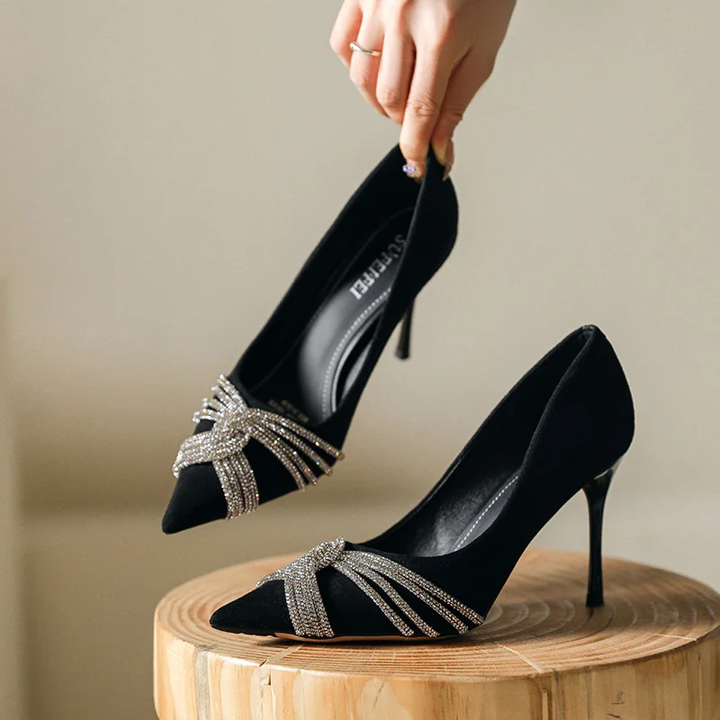 

Женские туфли-лодочки с острым носком, на тонком высоком каблуке