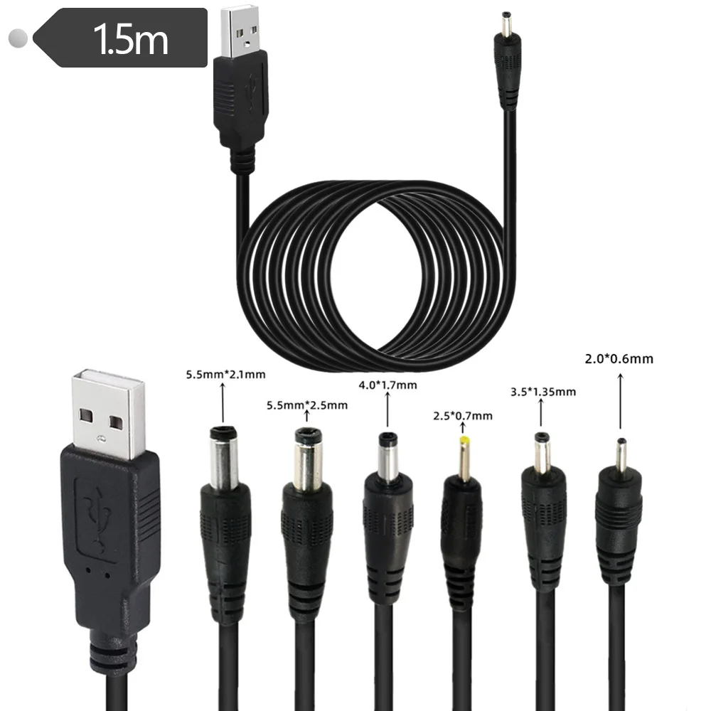 

USB-кабель для зарядки постоянного тока 5,5/4,0/2,0/3,5/2,5 мм, адаптер/маршрутизатор/кабель питания для настольной лампы 5 В