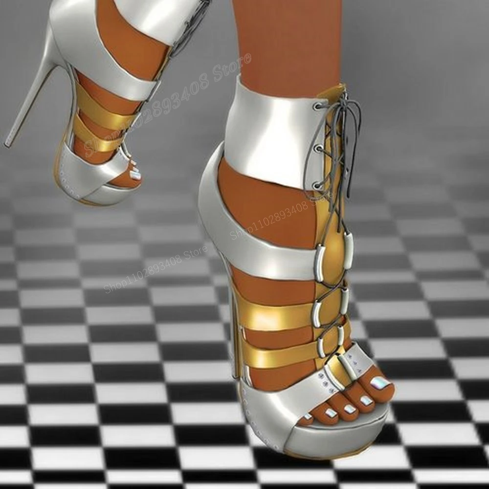 Женские босоножки из лакированной кожи на высоком каблуке
