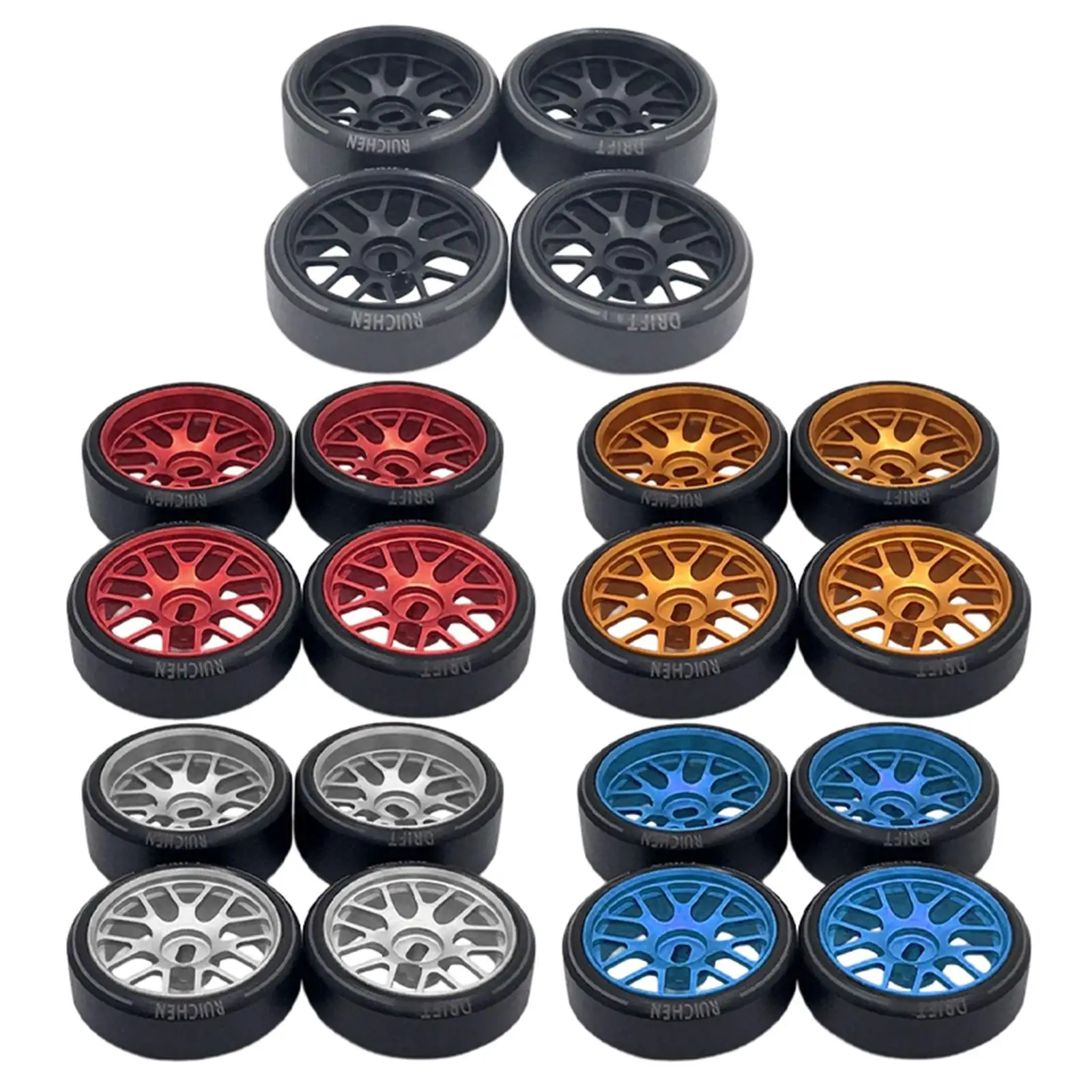 

4 Pieces 1/28 Tyre Upgrade Parts Wheel Tires Rubber Tyre Set for Wltoys K969 284131 K969 K979 K989 Crawler Model Buggy