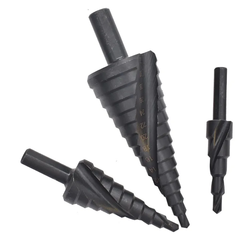

4-12/20/32mm 6-30mm HSS Cobalt Step Cone Drill Bits Set Nitride Coated Wood/Metal Hole Cutter Drill Spiral Groove Step Drill Bit