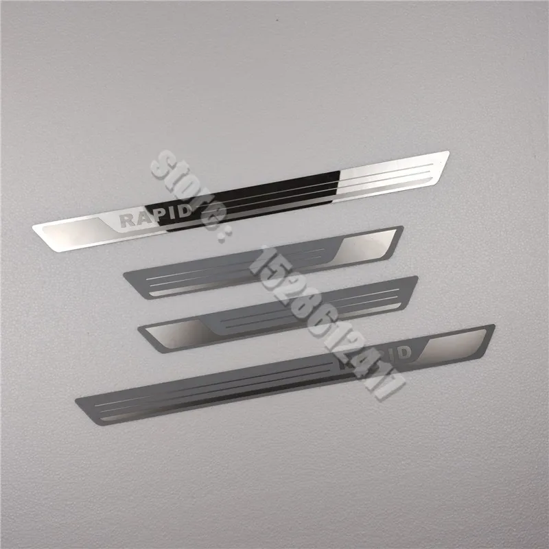 

for Skoda Rapid 2012-2016 Door Sill Scuff Plate Guard Stainless Steel Kick Pedal Sticker Car Styling Accessories rp
