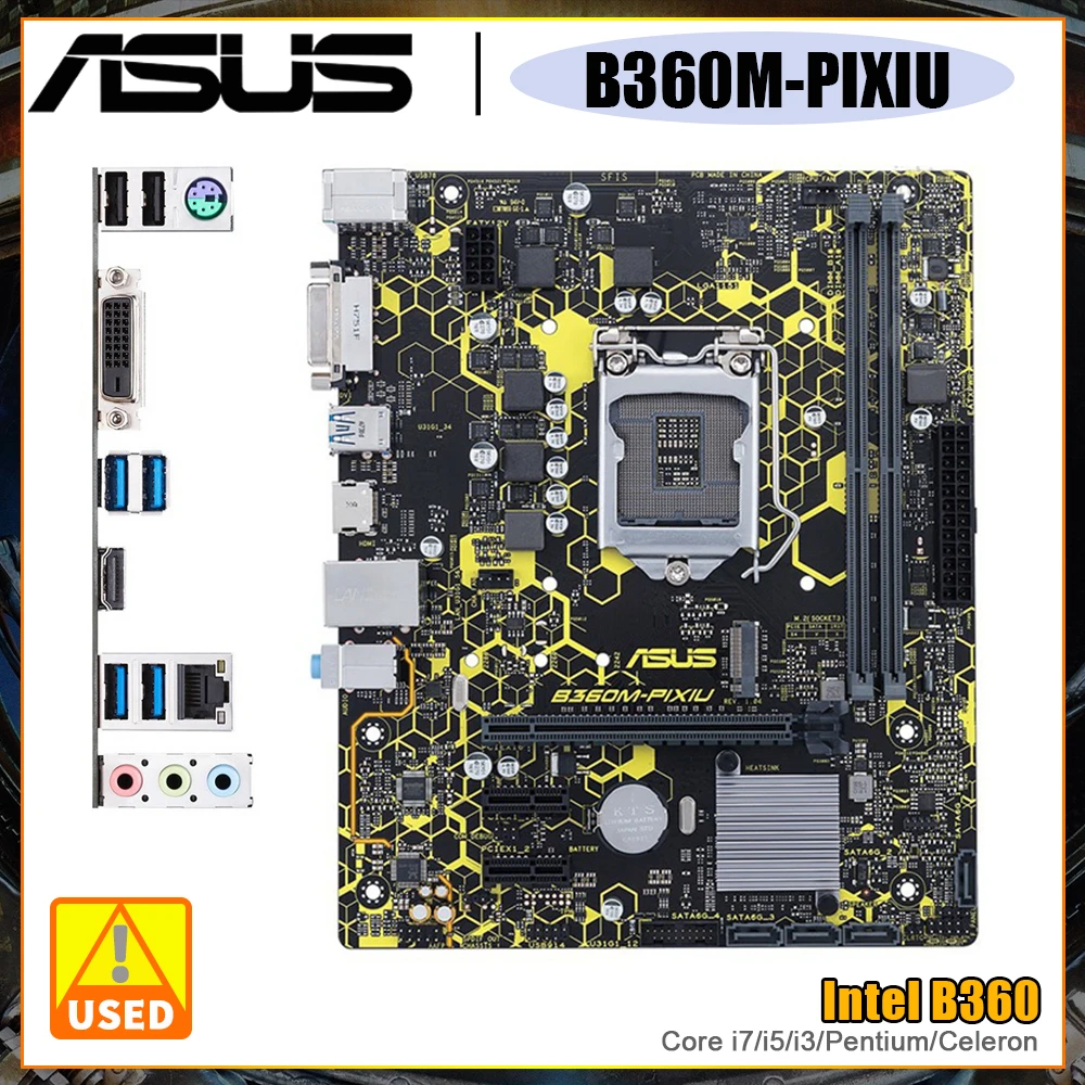 

LGA 1151Motherboard ASUS B360M-PIXIU Motherboard LGA 1151 DDR4 Intel B360 M.2 USB3.1PCI-E 3.0 SATA 3 Micro ATX For i5-8600 cpu