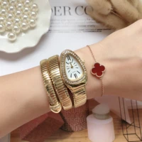 women watch luxury brand snake quartz watch ladies diamond wristwatch female fashion bracelet watches clock reloj mujer