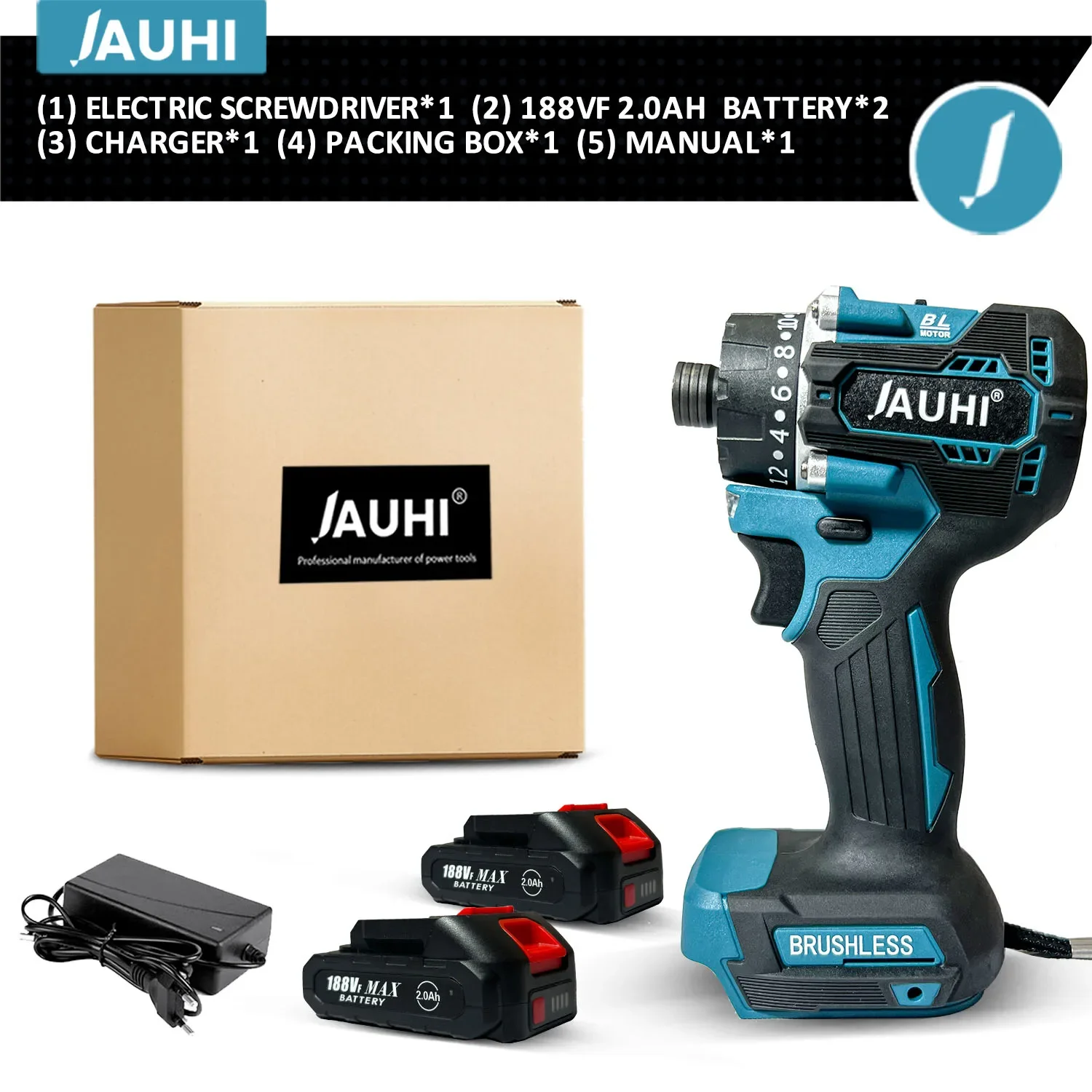 

Беспроводной шуруповерт JAUHI 280N.m