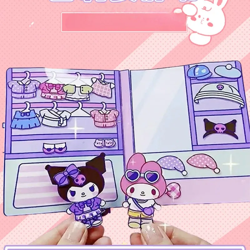 

Sanrio Handmade Diy Paper Cutting Dress Up Material Kit Kuromi My Melody Cinnamoroll Children Girl Toys Kawaii Birthday Gift