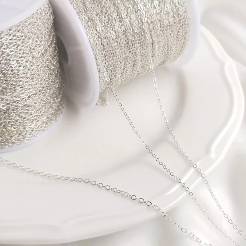 

1Meters 1/1.3/1.5/2mm Gold Plated Necklace Chain Necklace DIY O Shape Cross Chains for Bracelets Jewelry Making Components