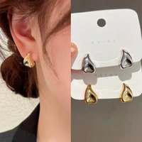 coconal trendy cute heart romantic earrings irregular geometric gold silver color mini studs earrings for women jewelry gift