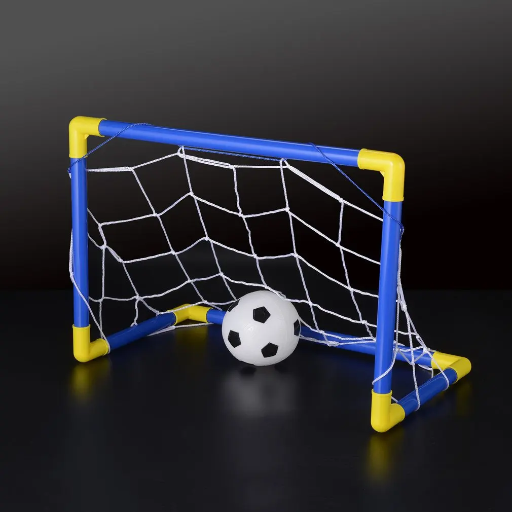 OCDAY Folding Mini Football Soccer Goal Post Net Set with Pump Kids Sport Indoor Outdoor Games Toys Child Birthday Gift Plastic images - 6