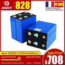 3.2V 320AH 310Ah Lifepo4 Battery LFP Cells Grade A 12V 24V 48V Rechargeable Battery Pack  Deep Cycles With Busbars for Golf Cart