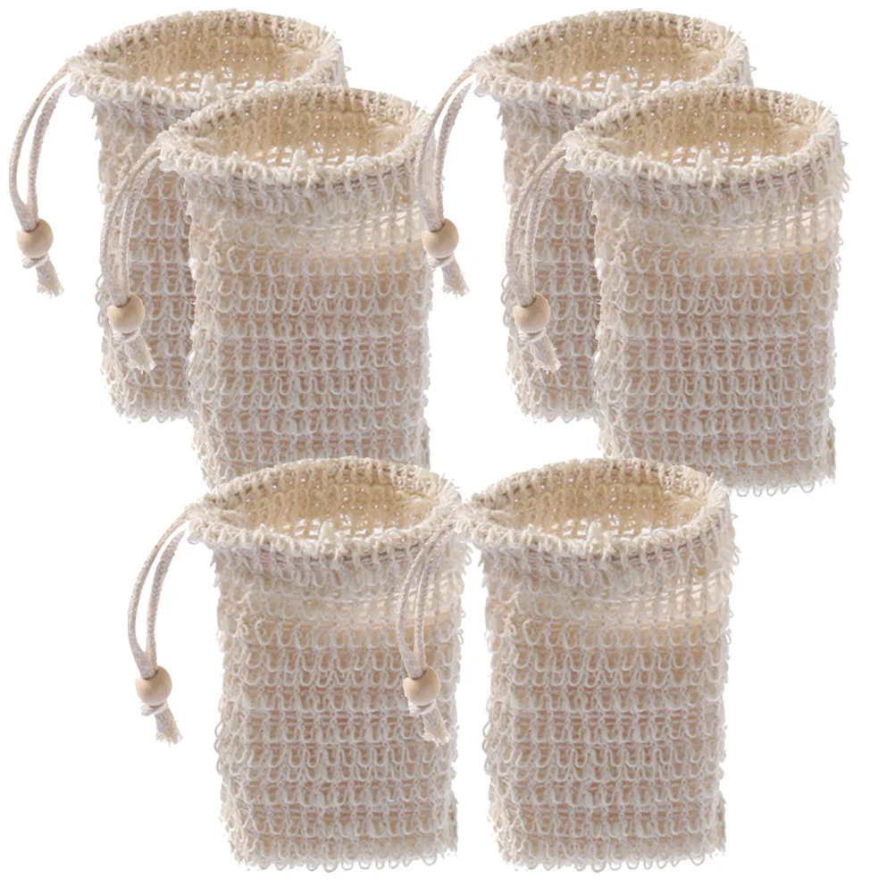 

6 Pcs Bubble Net Drawstring Storage Bag Soap Saver Bags Soap Sack Saver Bubble Mesh Bag Soap Saver Pouches Soap Pouch