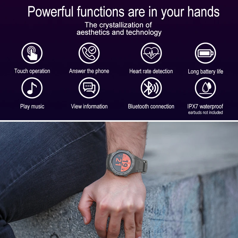Смарт-часы Aipower 2 в 1 Bluetooth 5 пульсометр | Электроника