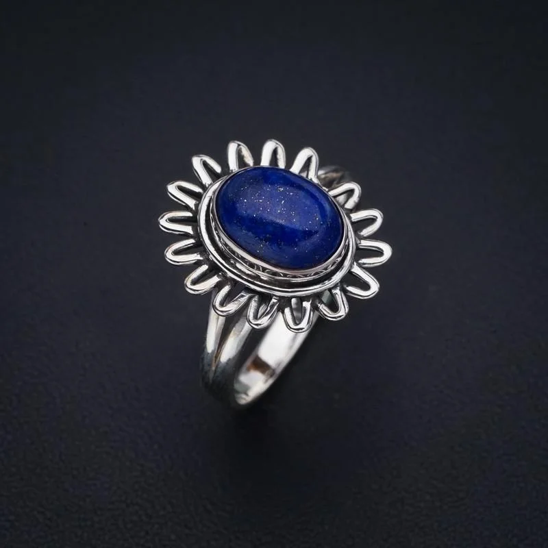 

StarGems Lapis Lazuli Handmade 925 Sterling Silver Ring 9 F1811