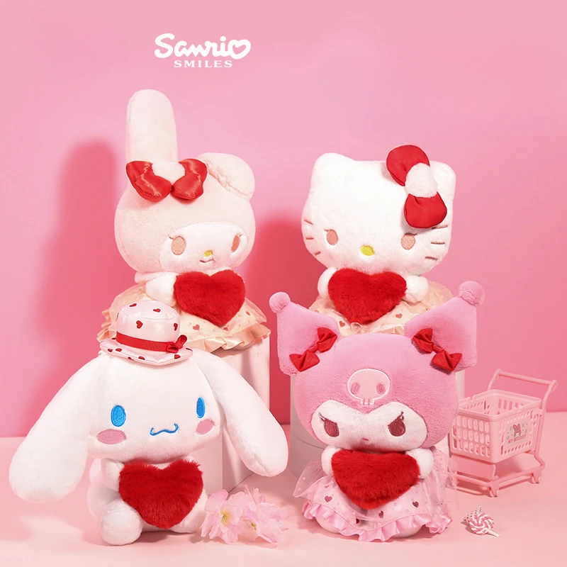 

Kawaii Sanrio плюшевая кукла из аниме Hello Kitty My Melody Cinnamoroll Kuromi плюшевая игрушка для девочек Мягкая Милая комната подарок на день Святого Валентина