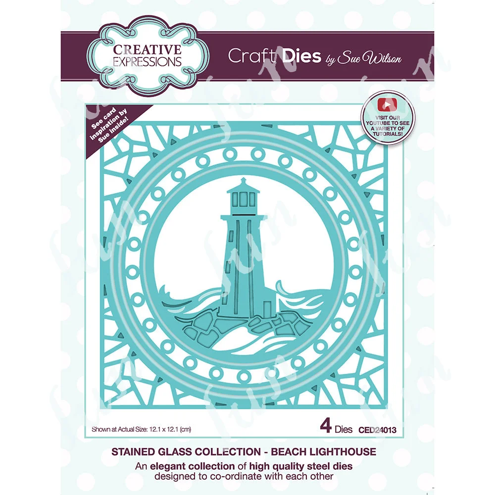 

Stained Glass Collection Beach Lighthouse 2022 New Hot Sale Metal Cutting Dies Diy Scrapbooking Greeting Card Decoration Stencil