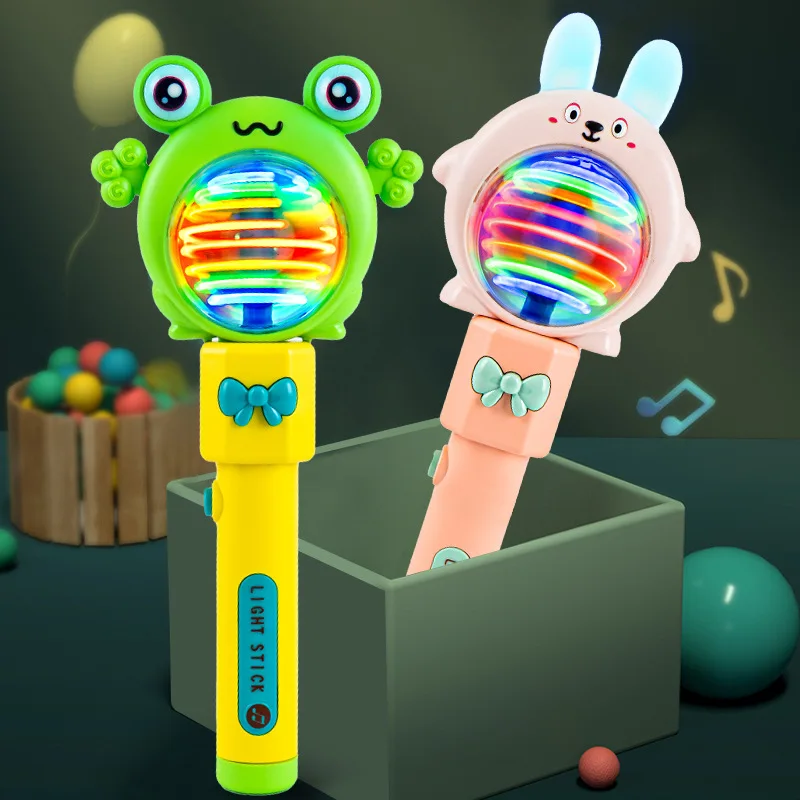 

Glowing Toy Children's Electric Music Wand Frog Soft Rubber Ears Rabbit Musical Wand Magic Wand Baby Toys