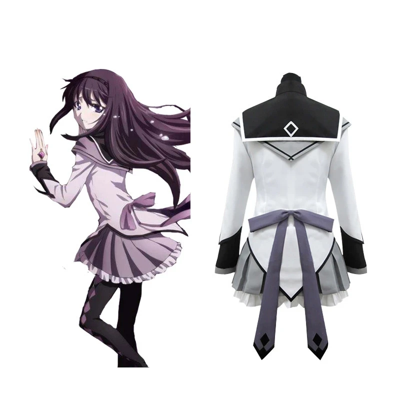 

Костюм для косплея Akemi Homura Puella Magi Madoka Magica юбки и парики женские чулки шпильки аксессуары
