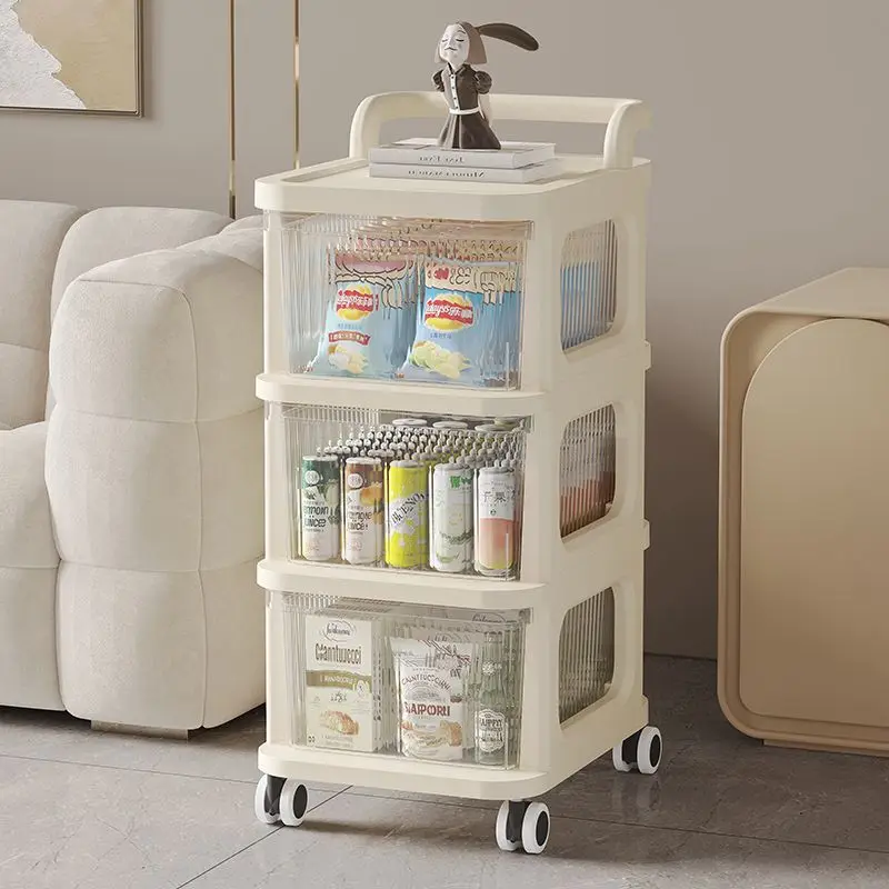 

Living Room Storage Rack Snack Organizer Cabinet Trolley Drawer Storage Box Multi-Layer Removable Toy Storage Shelves
