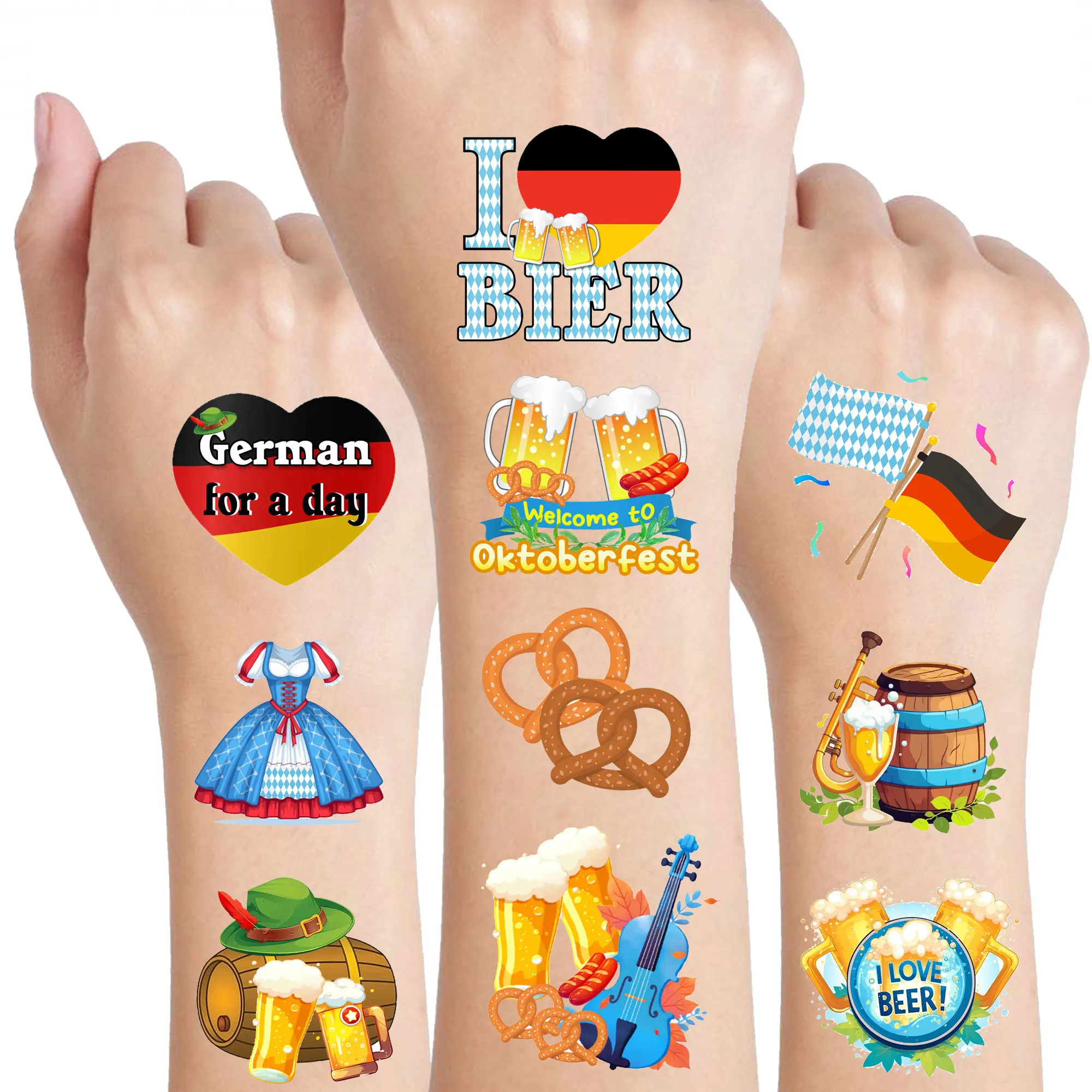 Временные татуировки на Октоберфест 6 шт.