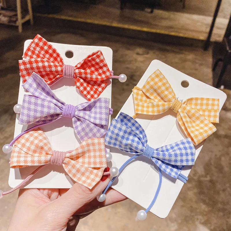 

5PCS Handmade Korean Bow Tie Hair Rubber Band Hair Rope Hair Tie Hair Tie Flower Hair Accessories