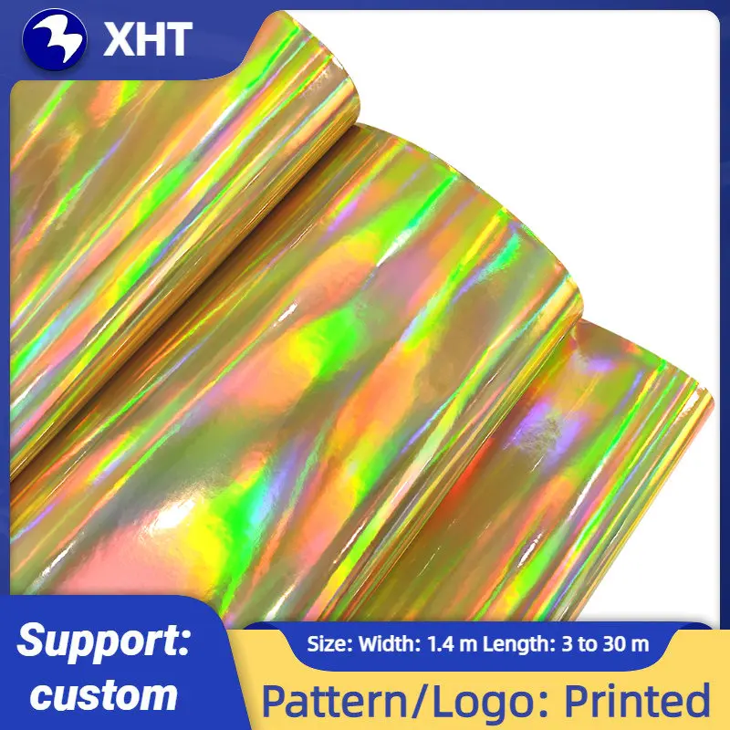 

1.4x3m Roll Holographic Glossy PU Synthetic Leather Fabric Sheet for Making Shoe/Bag/Handbag/Earring/Craft