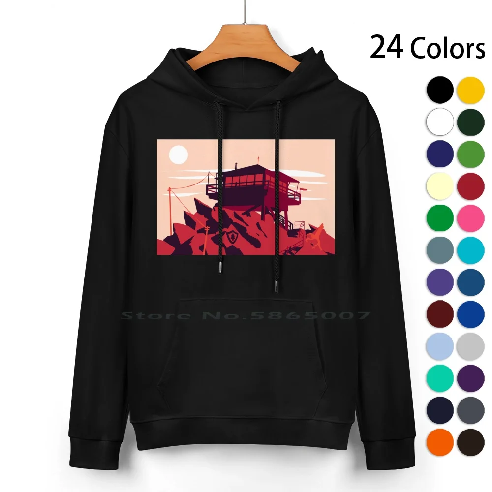 

Firewatch Pure Cotton Hoodie Sweater 24 Colors Firewatch Santa Monica Lookout Games Minimalist 100% Cotton Hooded Sweatshirt