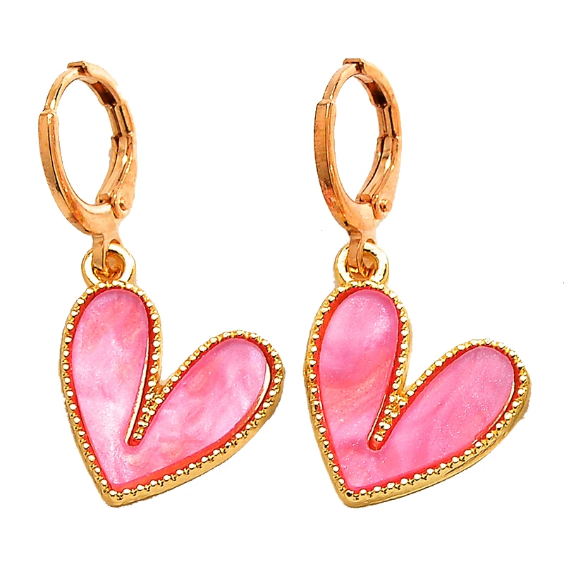 Женские серьги-кольца с эмалью 2 пары