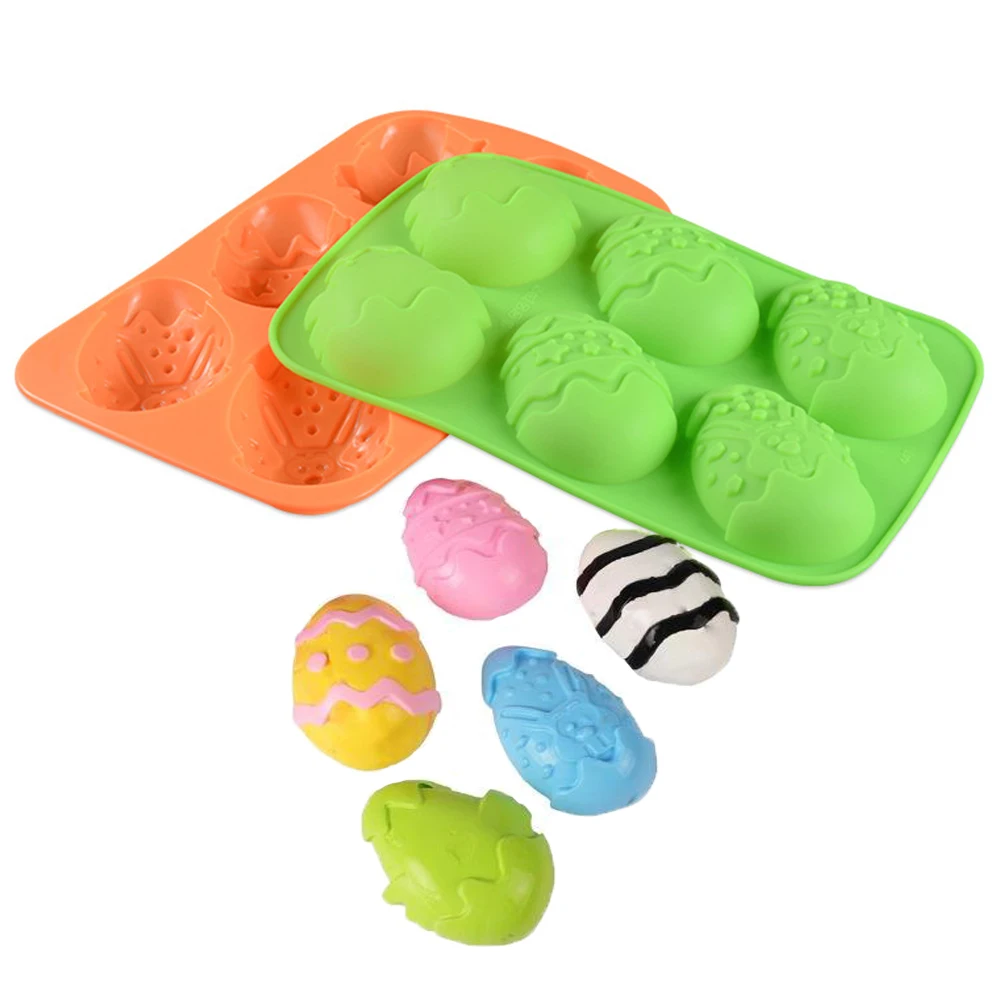 

6-Cavity Easter Egg Shape Silicone Baking Mold 3D Cake Mold Muffin Chocolate Cookie Baking Mould Dessert Mold for Pastry