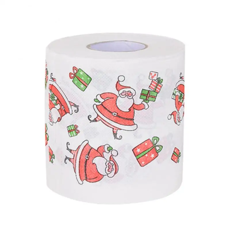 

Christmas Print Roll Paper Cute Creative Christmas Toilet Roll Paper Bathroom Supplies 1pcs Christmas Decorations Home Tool