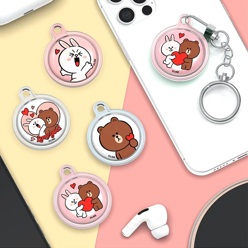 Фото Прозрачный защитный чехол Linefriends с изображением коричневого медведя для устройства защиты от потери №2