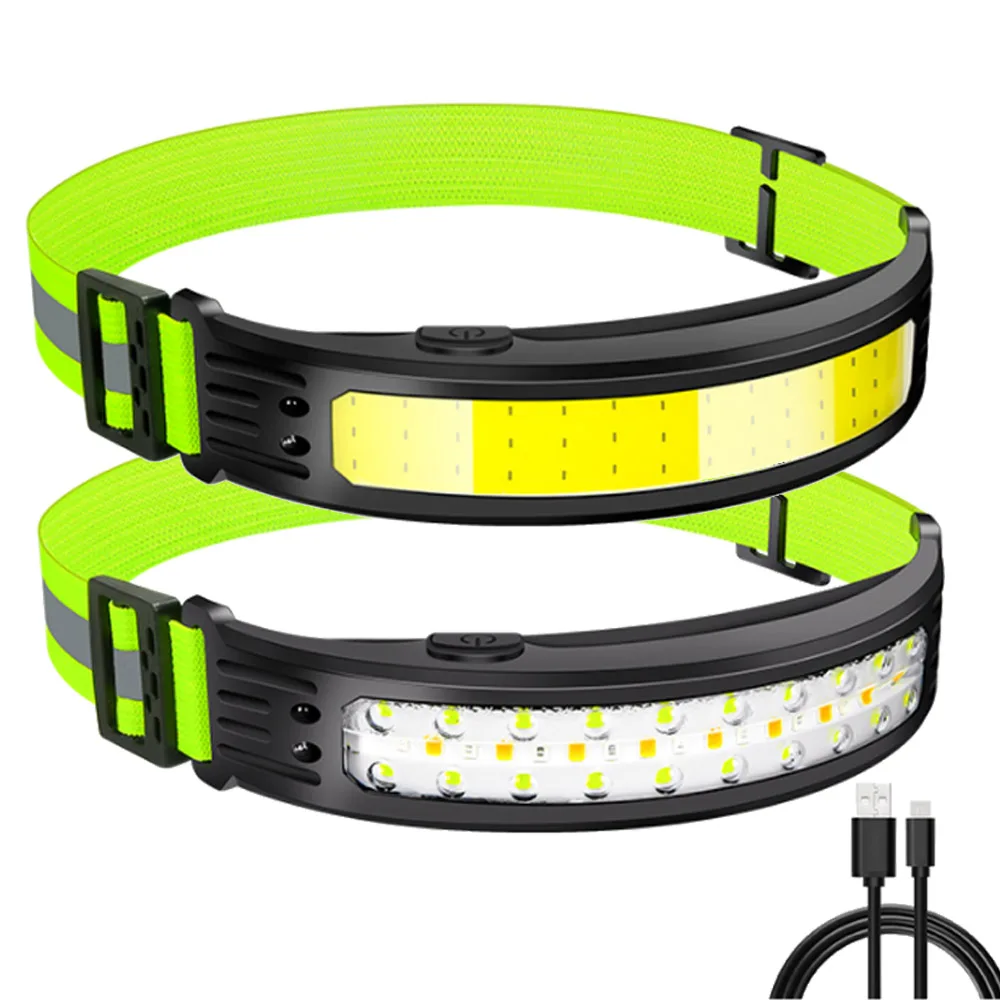 

Rechargeable Waterproof LED Headlamp Torch COB Headlight Powerful Sensor Work Light Lamp with Built-in Battery & USB Flashlight