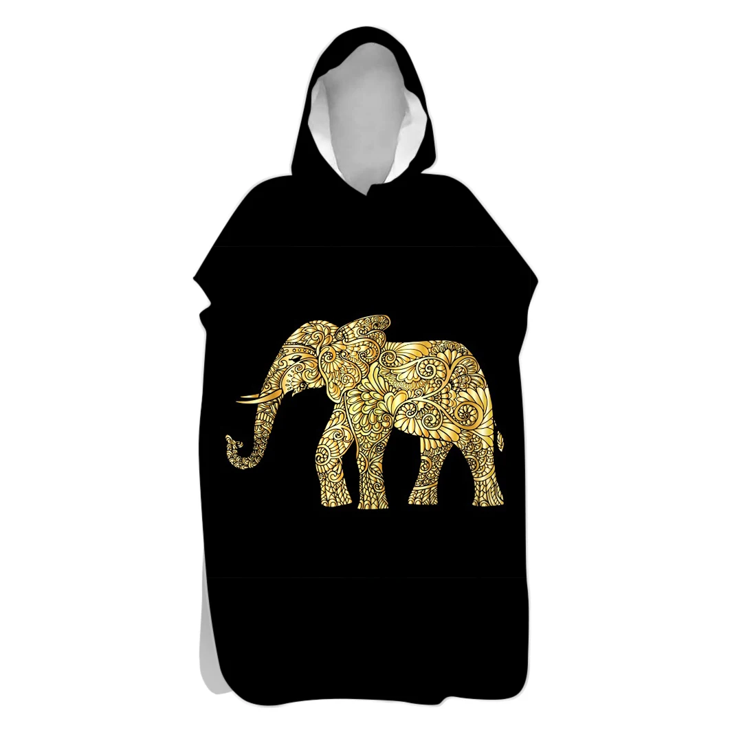 

BOHO Elephant Ganesha Adult Kid Quick Dry Sand Free Hooded Poncho Towel Surfing Swim Beach Changing Robe Holiday Birthday Gift