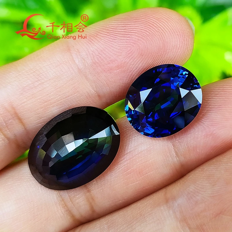 Тайская огранка Королевский синий цвет Искусственный сапфир овальной формы