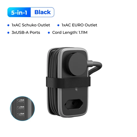 Электрический удлинитель ORICO EU, 2 розетки переменного тока, 2 порта удлинителя USB 1,1 м, 15,5 Вт, универсальный дорожный адаптер для быстрой зарядки